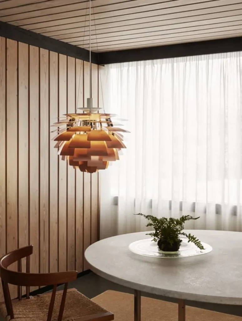 Louis Poulsen Interior Decorative Lights PH Artichoke in Copper in Livingroom